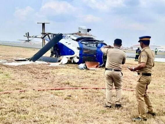 Helicopter Crash : Coast Guard helicopter Crashes After Take off at Cochin airport one person injured Helicopter : ટેક ઓફ થતાની સાથે જ કોસ્ટ ગાર્ડનું હેલિકોપ્ટર દુર્ઘટનાગ્રસ્ત