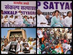 'Sankalp Satyagraha': Congress Stages Nation-Wide Protest Over Rahul Gandhi's Disqualification As MP — IN PICS