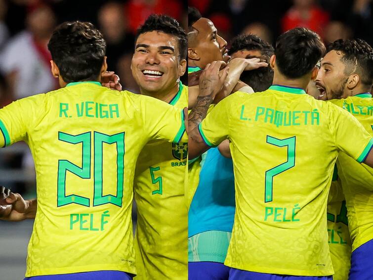 Brazilian team will honour the legend pele name in their jersey - see pics Pele: கால்பந்து கடவுளுக்கு மரியாதை.. ’பீலே’ என்ற பெயருடன் களமிறங்கிய பிரேசில்..!