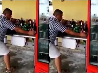Video: भूकंप आया तो खुद को बचाने के बजाय शराब बचाता दिखा शख्स... काफी मजेदार है ये वीडियो