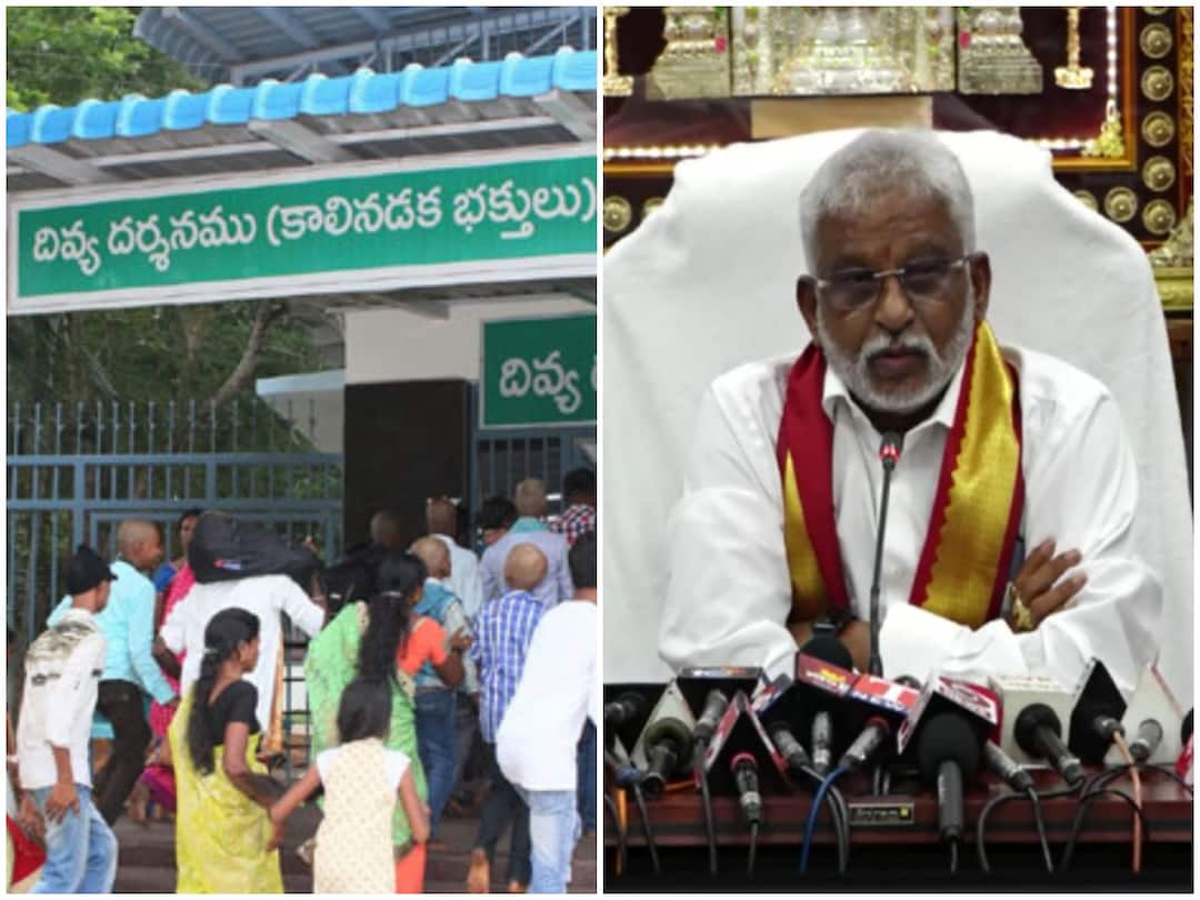 Divya Darshan Tickets : శ్రీవారి భక్తులకు టీటీడీ గుడ్ న్యూస్, కాలినడకన వచ్చే వారికి దివ్యదర్శనం టోకెన్లు జారీ! Tirumala TTD Chairman YV Subba Reddy says April 1st onwards Divya Darshan tokens for devotees DNN Divya Darshan Tickets : శ్రీవారి భక్తులకు టీటీడీ గుడ్ న్యూస్, కాలినడకన వచ్చే వారికి దివ్యదర్శనం టోకెన్లు జారీ!