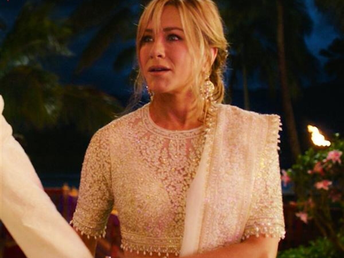 Jennifer Aniston wore a Manish Malhotra lehenga glimpsed in her upcoming  movie Murder Mystery 2 | Vogue India