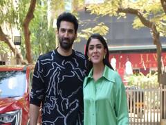 Aditya Roy Kapur And Mrunal Thakur Spotted Together For Gumraah Promotions