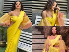 Monalisa Saree Look: पीली साड़ी पहन नागिन सी बलखाती दिखीं भोजपुरी हसीना मोनालिसा, स्माइल पर अटका फैंस का दिल