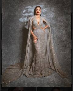 Shriya Saran Dazzles In A Silver Gown. Take A Look