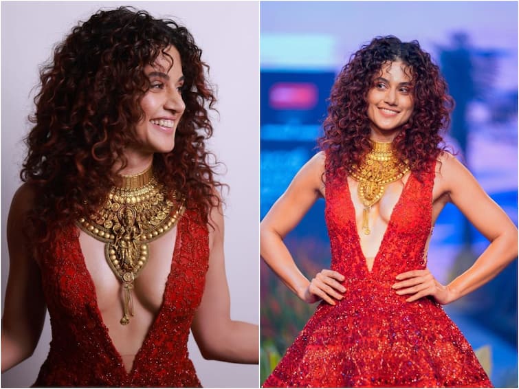 Indore Outfit Files Complaint Against Tapsee Pannu For 'Hurting' Hindu Sentiments, Wearing Goddess Lakshmi Necklace Indore Outfit Files Complaint Against Tapsee Pannu For 'Hurting' Hindu Sentiments, Wearing Goddess Lakshmi Necklace