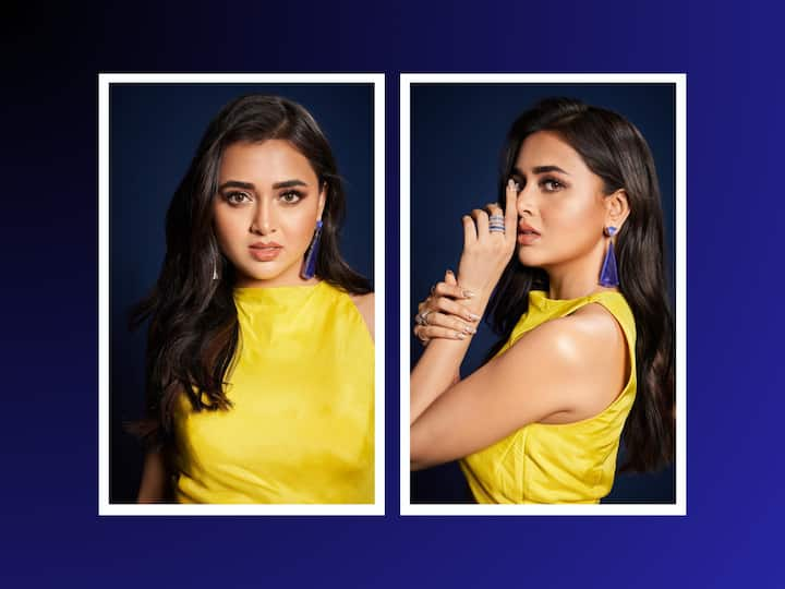 Tejasswi Prakash recently shared some snaps on Instagram in a yellow outfit and she simply slayed in them. Here are the pictures: