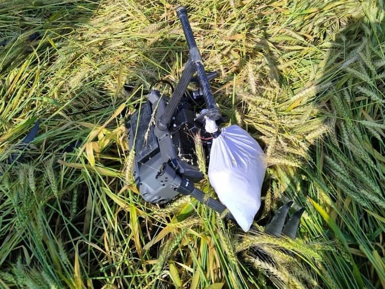 BSF Recovers Black Drone In Punjab With White Bag Day After Intercepting Drone Intrusion From Pakistan BSF Recovers White Bag, 2 Kg Heroin In 2 Separate Drone Intrusion Incidents Along India-Pak Border In Punjab