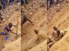 People Cheer With Joy As 9 Trapped Miners Tumble Out Of Collapsed Gold Mine In Congo. WATCH