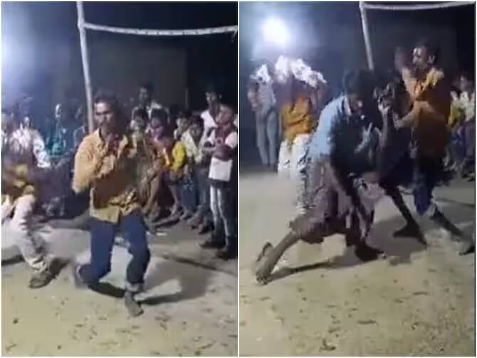 Some drunken people are Prabhu Deva's killer dance steps. Viral video  Video: દારૂના નશામાં લોકોએ કર્યો જોરદાર ફની ડાન્સ, વીડિયો જોઇ નહી રોકી શકો હસવું
