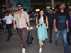 ముంబై ఎయిర్ పోర్టులో తళుక్కున మెరిసిన రష్మిక, బెల్లంకొండ