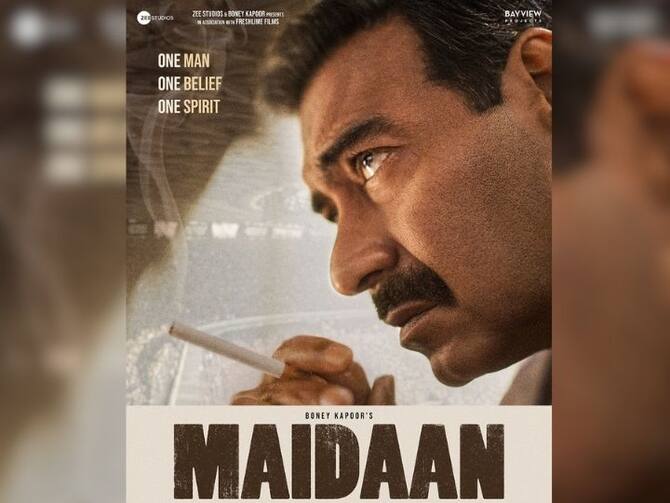 Ajay Devgn Maidaan Teaser Will Be Release Bholaa Screening In Theater Read  Here | Maidaan: 'भोला' के साथ रिलीज होगा 'मैदान' का टीजर, सामने आया अजय  देवगन की फिल्म की लेटेस्ट पोस्टर