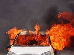 चित्तौड़गढ़-कोटा हाईवे पर धूं-धूं कर जली कार, जलकर हुई होटल मालिक की मौत, पुलिस ने बरामद किया कंकाल