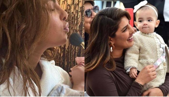 Priyanka Chopra's Daughter Malti Helps Her With Makeup in Adorable Pic Priyanka Chopraએ શેર કર્યો દીકરી માલતીનો ફોટો, માં-દીકરીની ક્યૂટ મોમેન્ટ કેમેરામાં થઈ કેદ