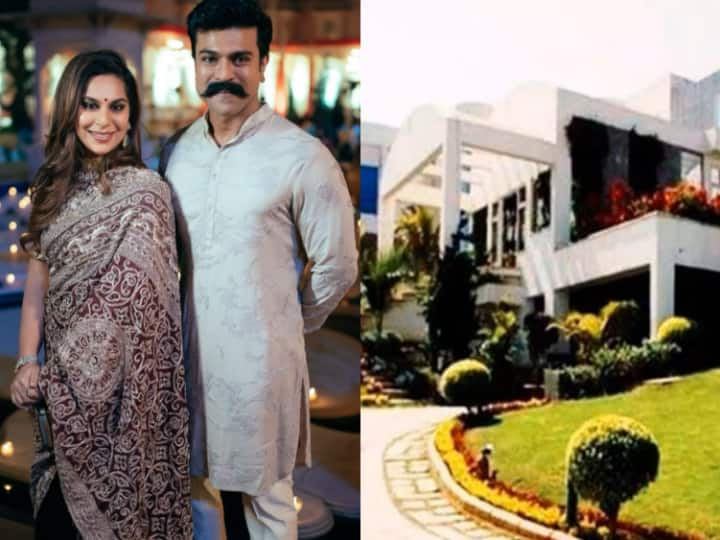 Ram Charan Lavish House: साउथ सिनेमा में अपनी धाक जमाने वाले सुपरस्टार राम चरण ने बीते दिन अपना 38वां बर्थडे सेलिब्रेट किया है. आज हम आपके लिए एक्टर के आलीशान घर की तस्वीरें लेकर आए हैं....