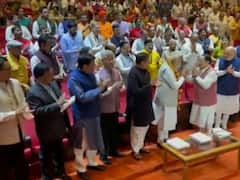 PM Modi Felicitated By Nadda At Parliamentary Meet For BJP's Poll Wins: Watch