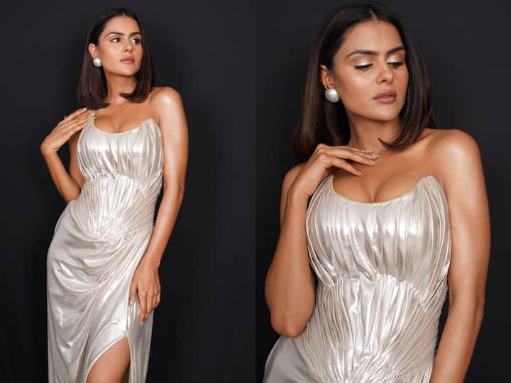 Priyanka Chahar Choudhary shared pictures of herself in a silver-white dress on social media raising the glam quotient high. Check out pics