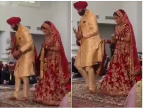 bride is seen correcting mistake of groom on wedding day itself Video : ਵਿਆਹ ਵਾਲੇ ਦਿਨ ਲਾੜਾ ਕਰ ਰਿਹਾ ਸੀ ਗਲਤੀ, ਫਿਰ ਲਾੜੀ ਨੇ ਫੜ ਕੇ ਖਿੱਚੀ... ਵੇਖੋ ਵਾਇਰਲ ਵੀਡੀਓ