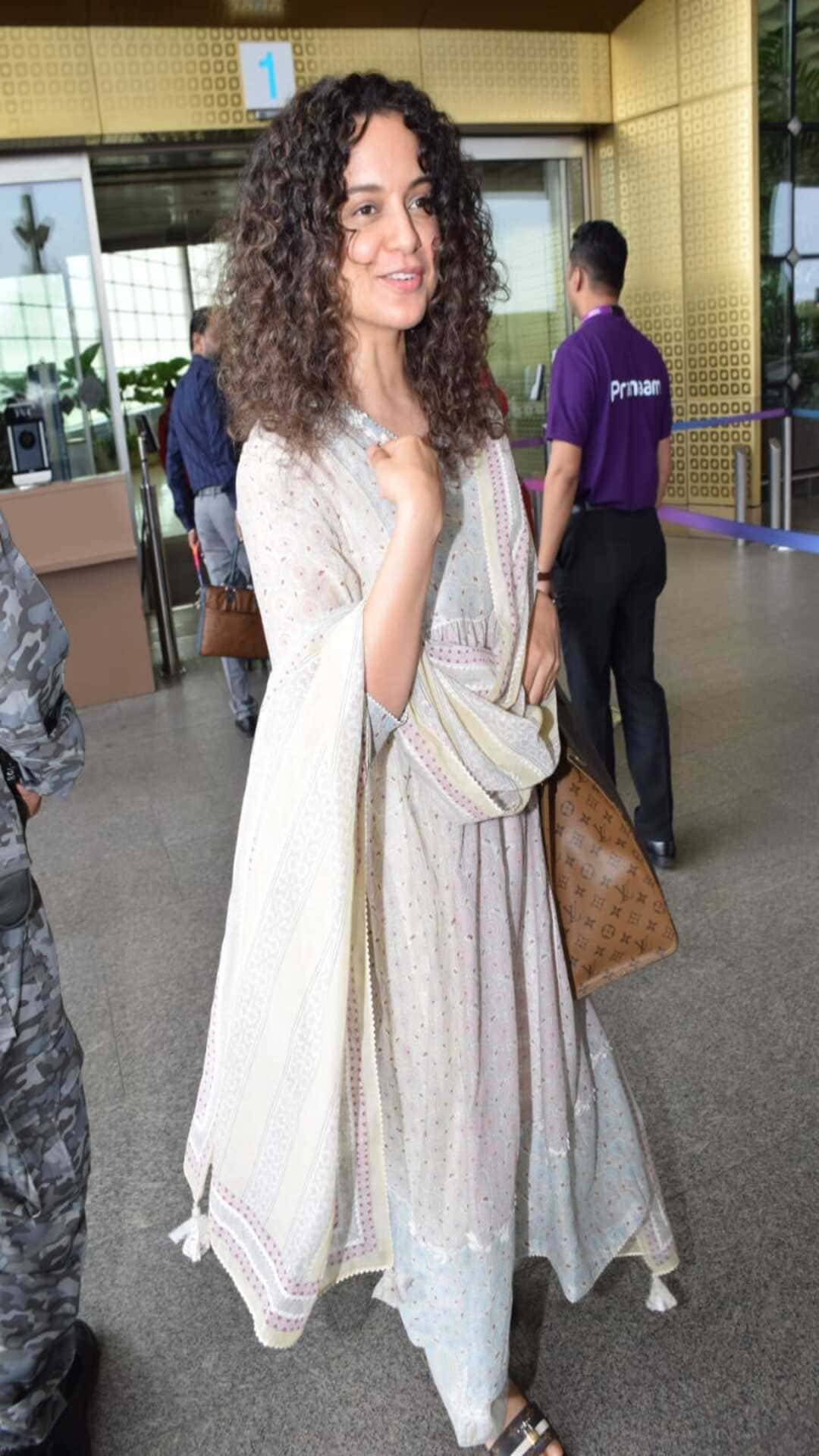 Kangana Ranaut spotted at the airport with a Louis Vuitton bag