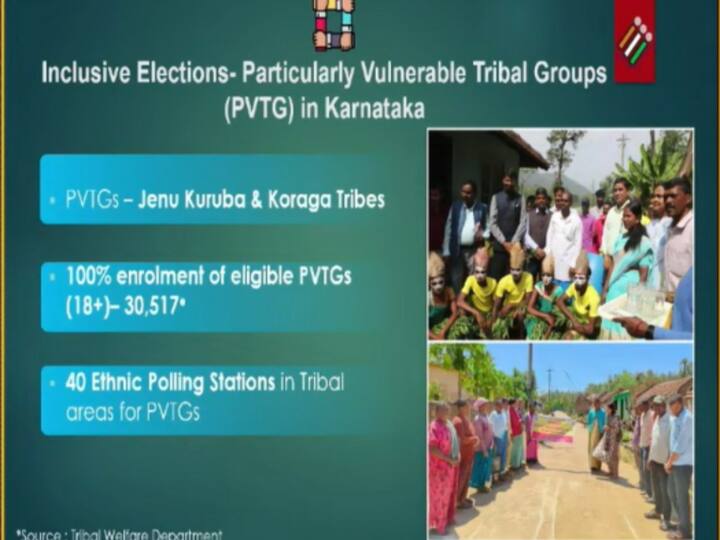 There has been 100 per cent enrollment of voters (18+) from Particularly Vulnerable Tribal Groups. 40 Ethnic polling stations will be set up in Tribal regions. (Image Source: Election Commission of India)