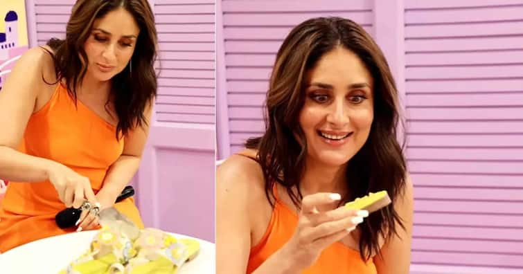 Watch: Kareena Kapoor gets confused by hyper-realistic cake at event: 'I'm scared to eat this' રિયલ અને ફેક શૂઝનો તફાવત ભૂલી Kareena Kapoor, જૂતાના આકારની કેક કાપતી વખતે ડરી 'બેબો', વીડિયો વાયરલ