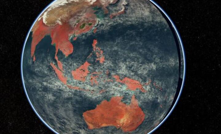 সোশ্যাল মিডিয়ায় ওই সব ছবি তুলে ধরেছে ISRO. প্রত্যেক অঞ্চলকে আলাদা রংয়ে ফুটিয়ে তোলা হয়েছে। ছবিতে সবুজ ভূমি এবং জলভাগকে দেখানো হয়েছে আলাদা করে।
