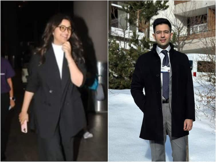 Amid Wedding Rumours, Parineeti Chopra And Raghav Chadha Spotted At Delhi Airport Amid Wedding Rumours, Parineeti Chopra And Raghav Chadha Spotted At Delhi Airport