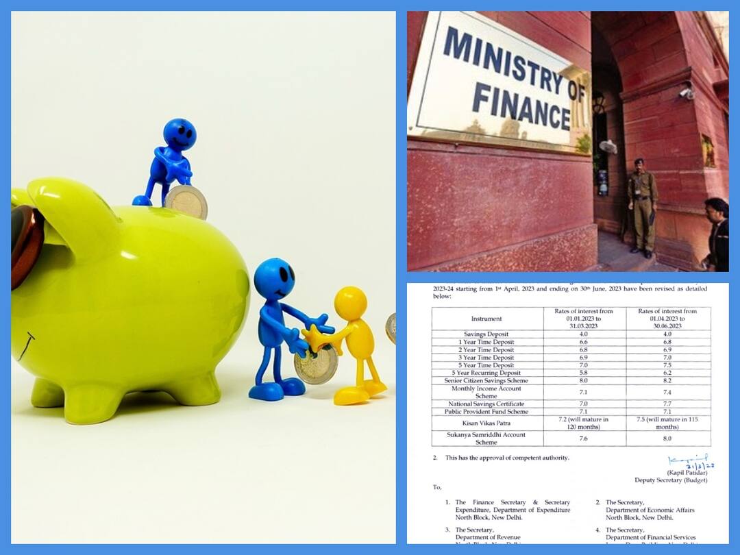 Small Savings Schemes: ஹேப்பி நியூஸ்.. சிறு சேமிப்பு திட்டங்களுக்கான வட்டி விகிதத்தை உயர்த்தி மத்திய அரசு அறிவிப்பு Small Savings Schemes for the first quarter (Q1) of financial year 2023-24 rates of interest rose by central govt Small Savings Schemes: ஹேப்பி நியூஸ்.. சிறு சேமிப்பு திட்டங்களுக்கான வட்டி விகிதத்தை உயர்த்தி மத்திய அரசு அறிவிப்பு