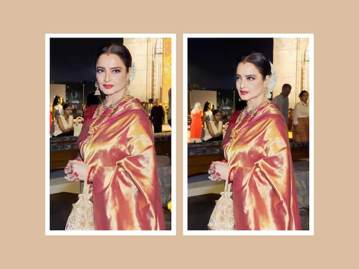 It was the Dior Show in Mumbai last night and celebrities were seen at the event looking stylish and glamorous but Rekha oozed elegance in her traditional look that she always opts for.