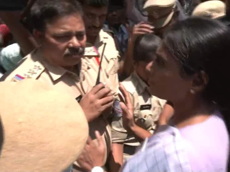 YSRTP Chief Sharmila Detained From Protest Against TSPSC Question Paper Leak Telangana: YS Sharmila Detained During Protest At TSPSC Office In Hyderabad Over Paper Leak