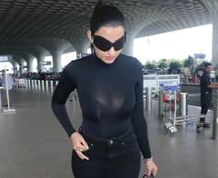 Nora fatehi: બ્લેક આઉટફિટમાં નોરા ફતેહીનો શાનદાર એરપોર્ટ લૂક, જુઓ તસવીરો