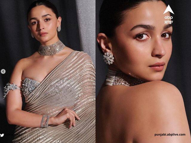 Alia Bhatt Saree Pics:  ਆਲੀਆ ਭੱਟ ਨੇ ਸ਼ੁੱਕਰਵਾਰ ਸ਼ਾਮ 'ਨੀਟਾ ਮੁਕੇਸ਼ ਅੰਬਾਨੀ ਕਲਚਰਲ ਸੈਂਟਰ' ਦੇ ਲਾਂਚ ਈਵੈਂਟ 'ਚ ਚਮਕਦਾਰ ਸਿਲਵਰ ਸਾੜ੍ਹੀ ਪਹਿਨੀ। ਇਸ ਸਾੜ੍ਹੀ 'ਚ ਅਦਾਕਾਰਾ ਕਾਫੀ ਖੂਬਸੂਰਤ ਲੱਗ ਰਹੀ ਸੀ।