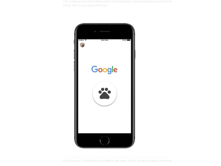 Google Play For Pets - In 2018, Google released a video announcing Google Play for Pets. This was an App Store designed especially for pets, to keep them entertained while you were away, and also to sharpen their minds and train them. [Image Source: Google]