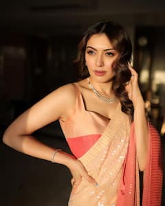 Hansika Motwani Stuns In A Pink-Peach Saree; Check Out Pics