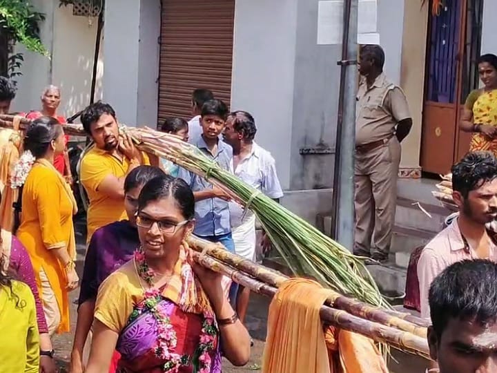 குளித்தலை காளியம்மன் கோவில் திருவிழா -  பக்தர்கள் நேர்த்திக்கடன்