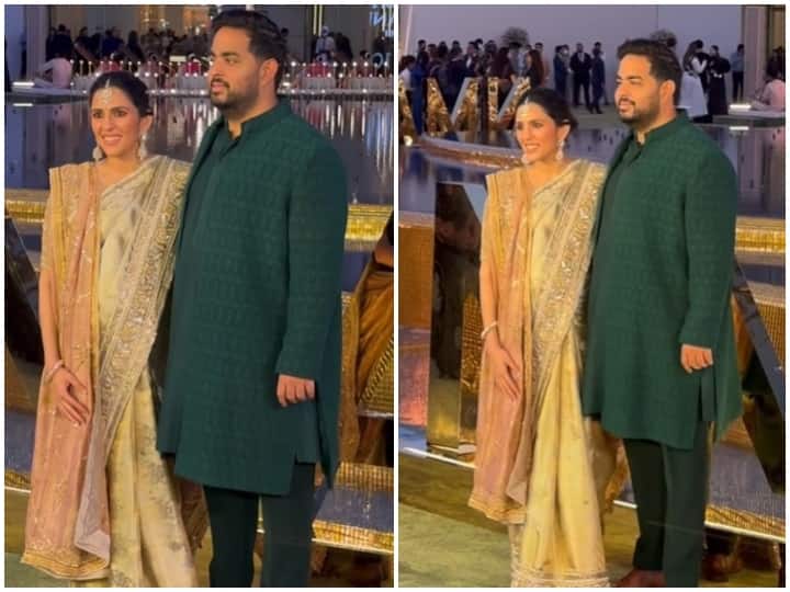 Shloka Mehta attended NMACC launch event with Akash Ambani she looked pregnant watch video Whatt!!! श्लोका मेहता फिर से हैं प्रेग्नेंट? इवेंट में पति आकाश संग पहुंची अंबानी फैमिली की बड़ी बहू का दिखा बेबी बंप!