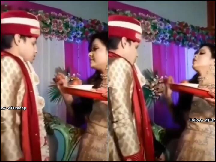 bride sister in law plays prank with groom funny viral video Video: दुल्हन की भाभी ने चली ऐसी चाल, मुंह ताकता रह गया दूल्हा! देखें वीडियो