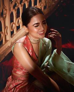 Tejasswi Prakash In A Brocade Lehenga Gives OOTD Vibes; See Pics