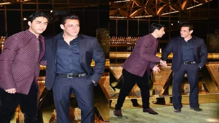 salman-khan-poses-with-shah-rukh-khan-son-aryan-khan-at-ambani-event-see-fans-reaction-after-seeing-their-bond-karan-arjun Salman Khan: ਸਲਮਾਨ ਖਾਨ ਦੀ ਸ਼ਾਹਰੁਖ ਖਾਨ ਦੇ ਬੇਟੇ ਆਰੀਅਨ ਨਾਲ ਤਸਵੀਰ ਵਾਇਰਲ, ਫੈਨਜ਼ ਬੋਲੇ, ਜੇ ਸਲਮਾਨ ਦਾ ਬੇਟਾ ਹੁੰਦਾ ਤਾਂ....