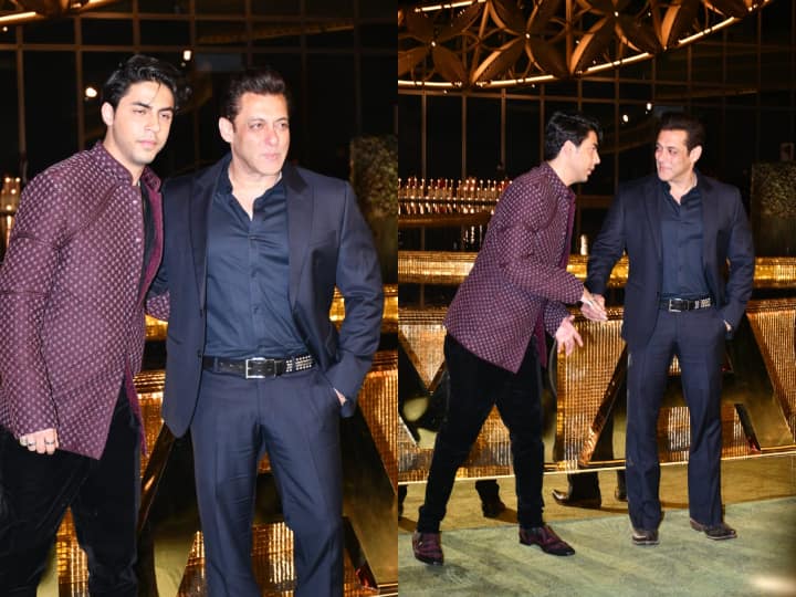 Salman Khan Poses With Shah Rukh Khan Son Aryan Khan at ambani event See Fans Reaction After seeing their bond karan arjun 'Salman का बेटा होता तो करण-अर्जुन बन जाती' जब आर्यन खान से टकराए भाईजान, कुछ ऐसा है फैंस का रिएक्शन
