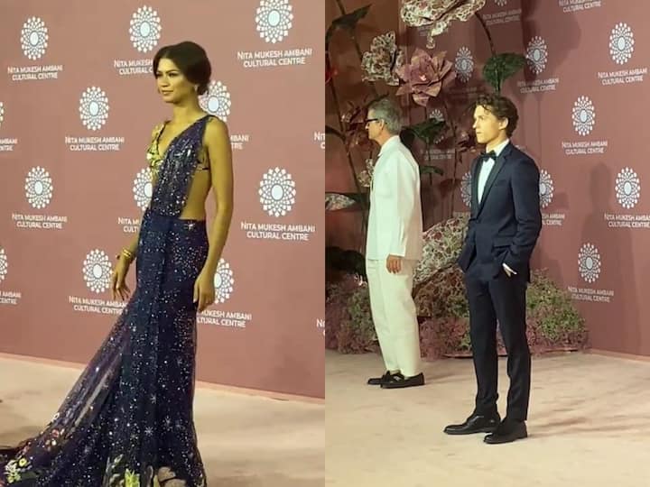 Zendaya In Blue Saree & Tom Holland In Black Suit Make An Impressionable Entrance At NMAAC Day 2 Event; See Zendaya, Tom Holland, Gigi Hadid & B-Town Celebs At NMAAC Day 2 Event; See
