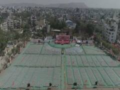 Photo: 'मविआ'च्या सभेला काही तासांचा कालावधी, पाहा सभेची तयारी ड्रोनच्या माध्यमातून