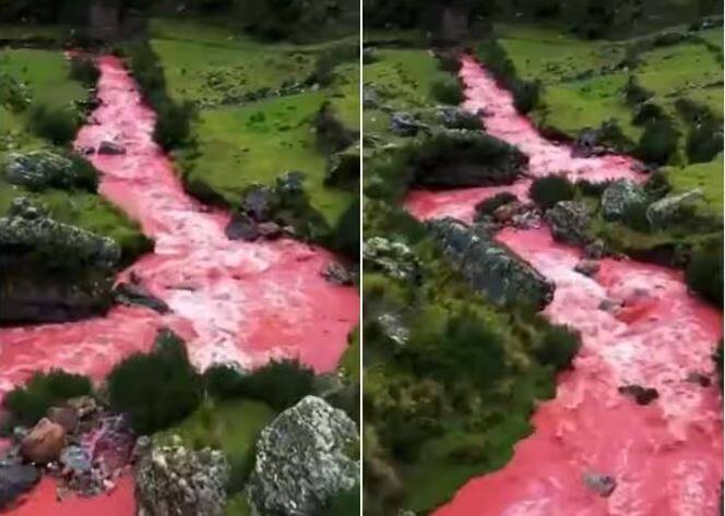 red water flowing in cusco river video goes viral ਨਦੀ 'ਚ ਵਹਿਣ ਲੱਗਾ ਖੂਨ ਵਰਗਾ ਲਾਲ ਰੰਗ ਦਾ ਪਾਣੀ, ਵੀਡੀਓ ਵੇਖ ਹਰ ਕੋਈ ਰਹਿ ਗਿਆ ਹੈਰਾਨ...ਜਾਣੋ ਅਜਿਹਾ ਹੋਇਆ ਕਿਉਂ?