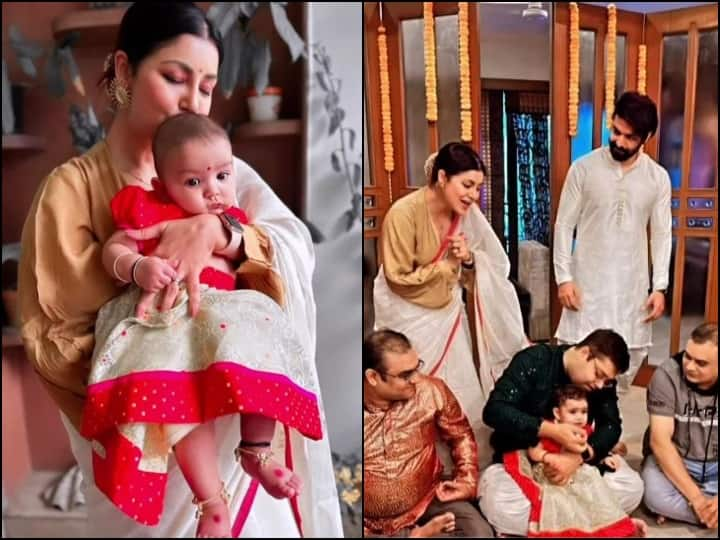 Debina Bonnerjee-Gurmeet Choudhary Daughter Rice Ceremony: टीवी कपल देबिना बनर्जी और गुरमीत चौधरी की छोटी बेटी दिविशा चौधरी की राइस सेरेमनी से तस्वीरें सामने आई हैं. यहां देखें.