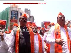 दादरमध्ये भाजप-शिवसेनेची गौरव यात्रा; शिवसेना भवनासमोर 'उद्धव ठाकरे जवाब दो'च्या घोषणा