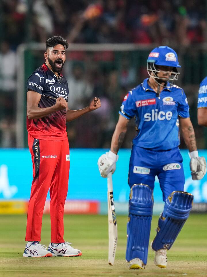 कर्णधार रोहित शर्माला कर्णधाराला साजेशी फलंदाजी करता आली नाही. इशान किशन आणि कॅमरुन ग्रीन बाद झाल्यानंतर रोहित शर्माने आपली विकेट फेकली. रोहित शर्माने दहा चेंडूचा सामना करताना फक्त एक धाव केली. आकाशदीपने रोहित शर्माला बाद केले.