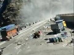 Huge Shooting Stones Fall Off Mountain Near New J&K Tunnel, — WATCH