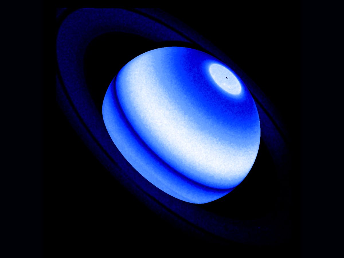 Saturn's icy ring particles interact with gaseous hydrogen atoms, and cause atmospheric heating and make the hydrogen release UV radiation. (Photo: NASA)