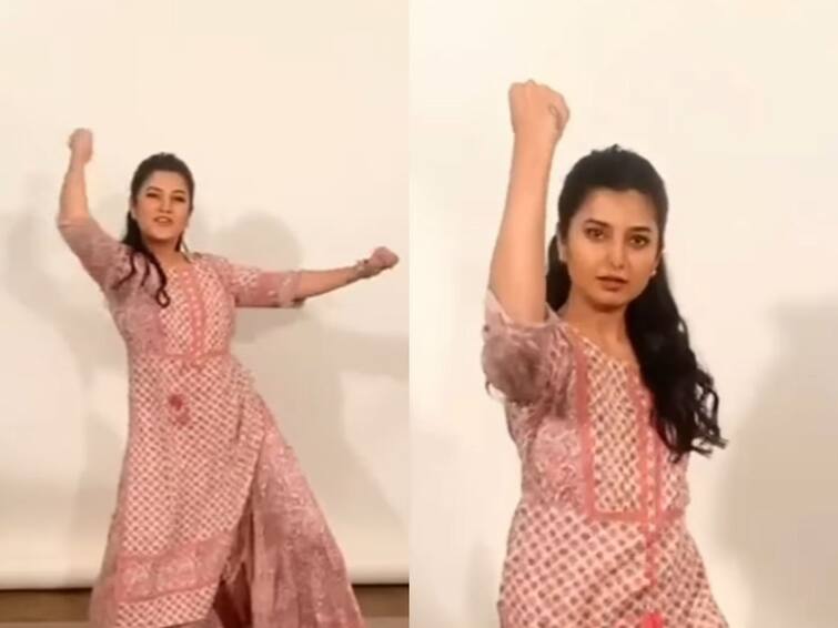 prajakta mali dance on mns Maharashtra Navnirman Sena new song video viral on social media Prajakta Mali: 'मनसे' पक्षाच्या नव्या गाण्यावर प्राजक्ताचा जबरदस्त डान्स; नेटकरी म्हणाले, 'एक नंबर...'