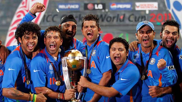 ICC WC 2023 logo launched by ICC on 12th anniversary of India's world Cup triumph ICC WC 2023: ভারতের বিশ্বজয়ের ১২ বছর পূর্তির দিনেই আসন্ন বিশ্বকাপের লোগো প্রকাশ্যে আনল আইসিসি